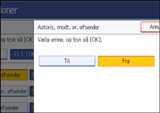 Illustration af sk&aelig;rmen p&aring; betjeningspanelet