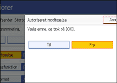 Illustration af sk&aelig;rmen p&aring; betjeningspanelet