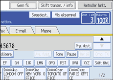 Illustration af sk&aelig;rmen p&aring; betjeningspanelet