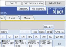 Illustration af sk&aelig;rmen p&aring; betjeningspanelet