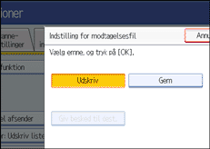 Illustration af sk&aelig;rmen p&aring; betjeningspanelet