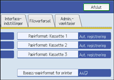 Illustration af sk&aelig;rmen p&aring; betjeningspanelet
