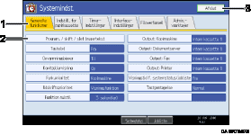 Nummereret illustration af sk&aelig;rm p&aring; betjeningspanel