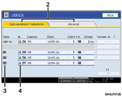 Illustration af betjeningspanelsk&aelig;rmbillede, nummereret henvisningsillustration