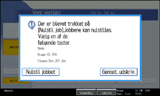Illustration af sk&aelig;rm p&aring; betjeningspanelet