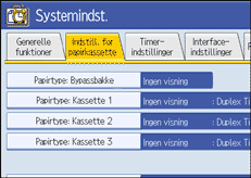 Illustration af sk&aelig;rmen p&aring; betjeningspanelet