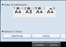Illustration af betjeningspanelets sk&aelig;rmbillede