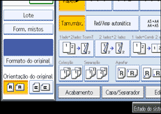 Imagem do ecrã do painel de operação