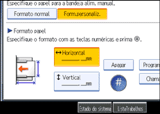 Imagem do ecrã do painel de operação