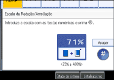 Imagem do ecrã do painel de operação