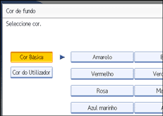 Imagem do ecrã do painel de operação