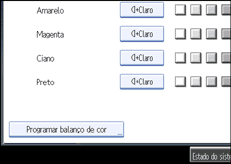 Imagem do ecrã do painel de operação