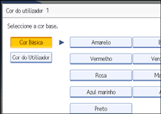 Imagem do ecrã do painel de operação