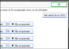 Imagem do ecrã do painel de operação