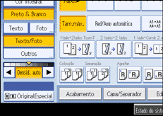 Imagem do ecrã do painel de operação