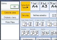 Imagem do ecrã do painel de operação