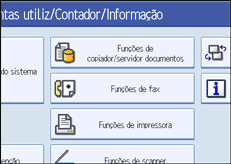 Imagem do ecrã do painel de operação