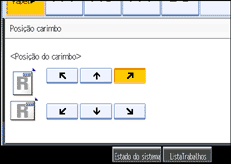 Imagem do ecrã do painel de operação
