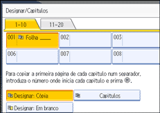 Imagem do ecrã do painel de operação