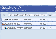 Imagem do ecrã do painel de operação