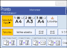 Imagem do ecrã do painel de operação