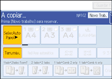 Imagem do ecrã do painel de operação