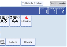 Imagem do ecrã do painel de operação