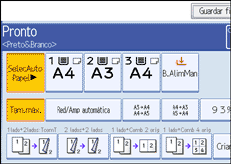 Imagem do ecrã do painel de operação