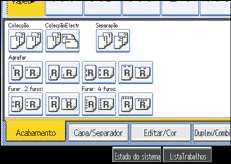 Imagem do ecrã do painel de operação