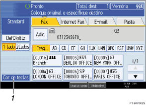 Ilustração do ecrã de painel de operação ilustração de chamada numerada