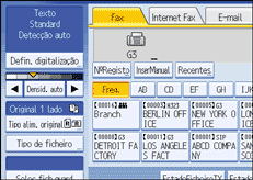 Ilustração do ecrã do painel de operação