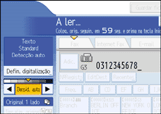 Ilustração do ecrã do painel de operação