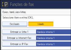 Ilustração do ecrã do painel de operação
