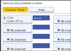 Ilustração do ecrã do painel de operação