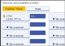 Ilustração do ecrã do painel de operação