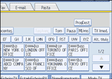 Ilustração do ecrã do painel de operação
