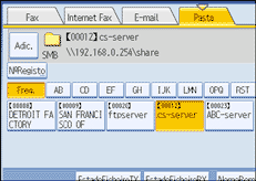 Ilustração do ecrã do painel de operação