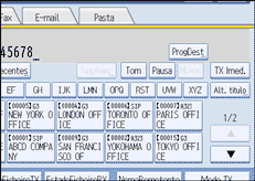 Ilustração do ecrã do painel de operação