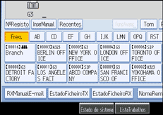 Ilustração do ecrã do painel de operação