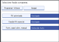 Ilustração do ecrã do painel de operação