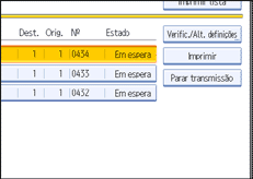 Ilustração do ecrã do painel de operação