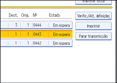 Ilustração do ecrã do painel de operação