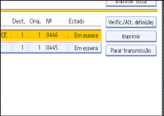 Ilustração do ecrã do painel de operação
