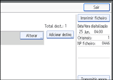 Ilustração do ecrã do painel de operação