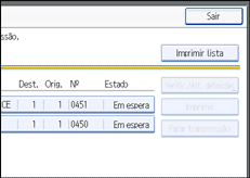 Ilustração do ecrã do painel de operação