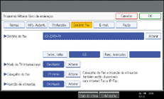 Ilustração do ecrã do painel de operação