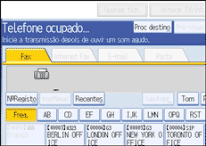Ilustração do ecrã do painel de operação