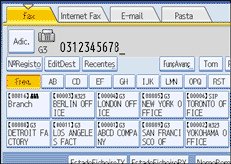 Ilustração do ecrã do painel de operação