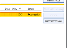 Ilustração do ecrã do painel de operação