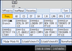 Ilustração do ecrã do painel de operação